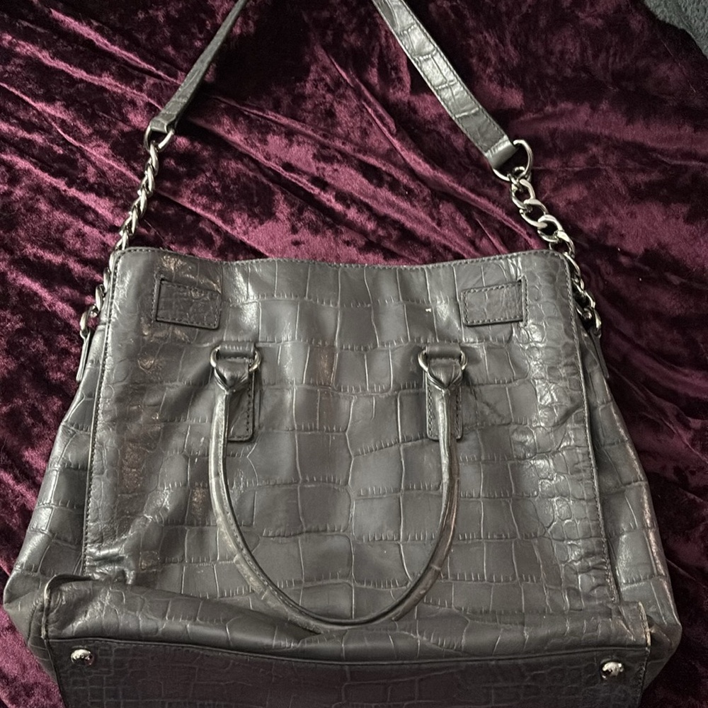 Michael Kors Hamilton Large Satchel Bag with silver hardwarel - Picture 8 of 10